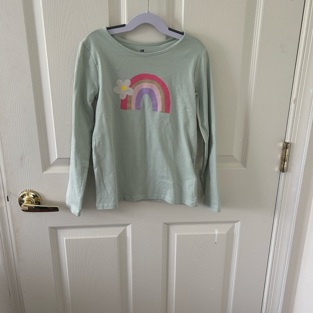 H&M Girls Printed Jersey Top - Size 6X/7 - Picture 3 of 4